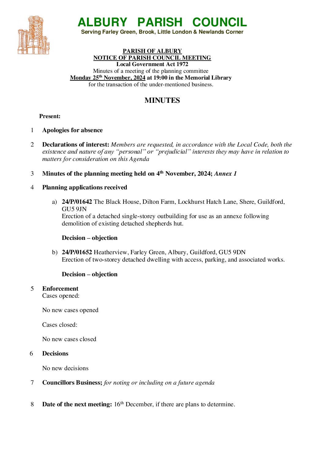 20241125 – APC Planning Meeting Minutes 25th November 2024